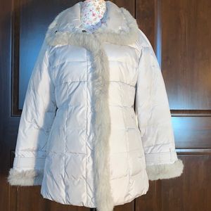 Ellen Tracy Real Fur & Duck Down Coat Size SP Lowest Price